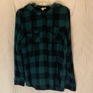 Tilly’s Sky and Sparrow flannel shirt with hoodie